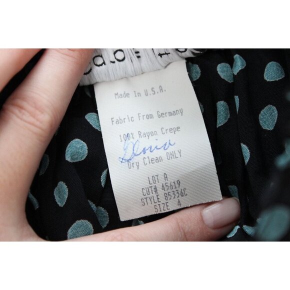 Vintage Carole Little Midi Skirt Size 4 Pull On Elastic Waist Polka Dot Pleated - Picture 13 of 13